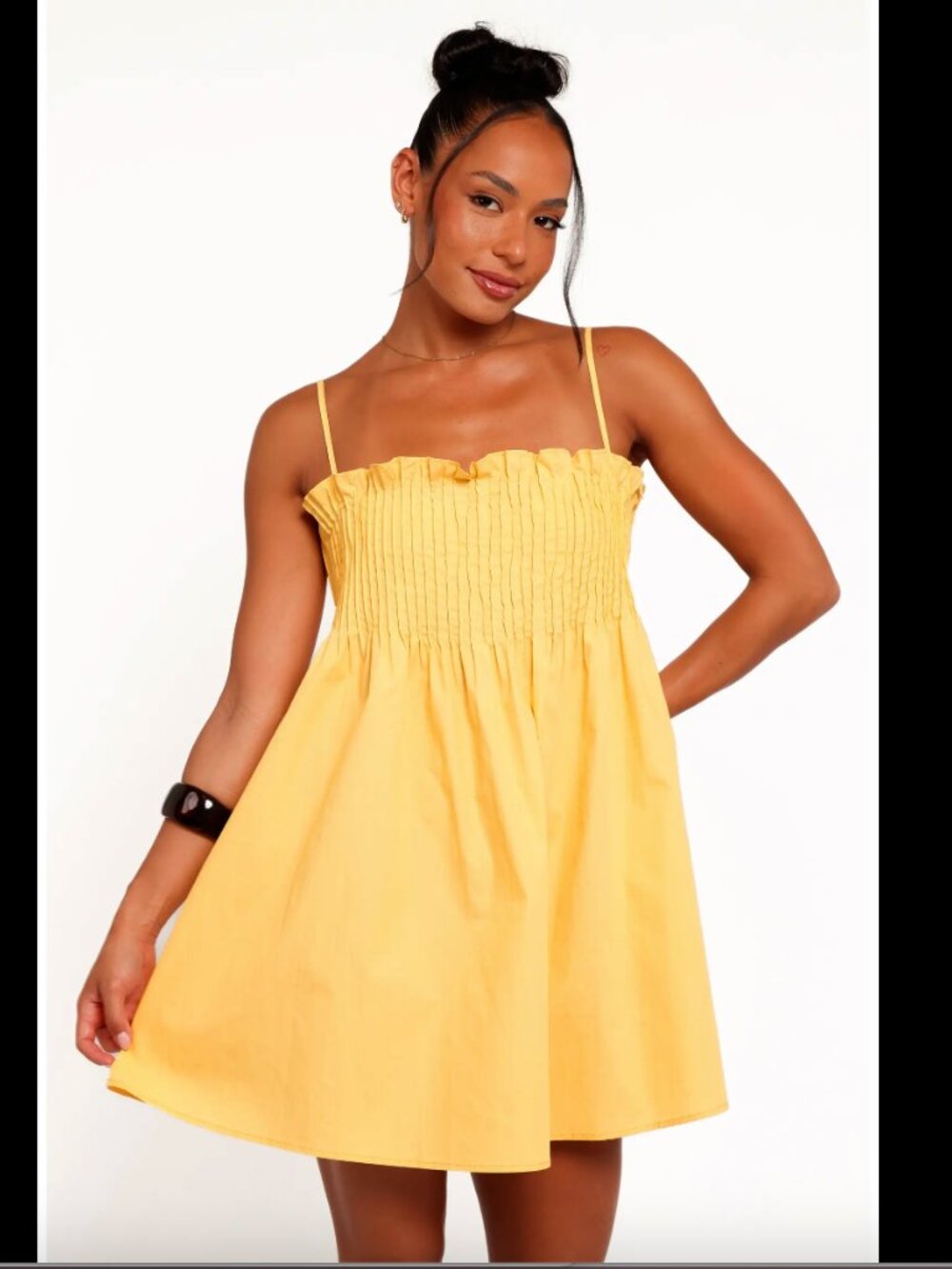 Petal & Pup Carson Pintuck Pleat Cotton Minidress